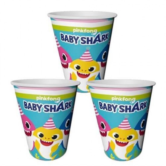 Baby Shark Lisanslı Karton Bardak 240 Cc 8 Adet