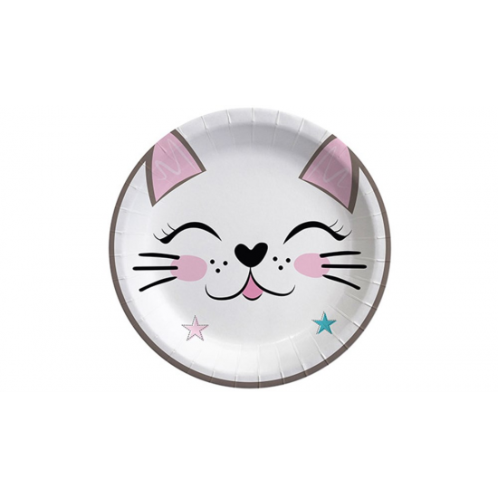 Miss Cat Kedi Temalı Karton Tabak 23Cm 8 Adet