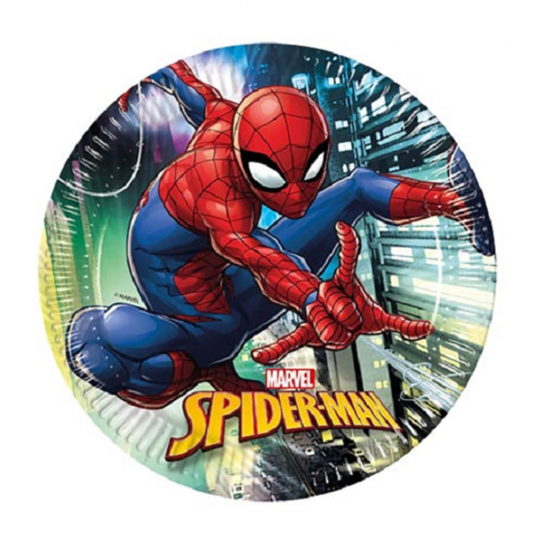 Spiderman Lisanslı Karton Tabak 23 Cm 8 Adet