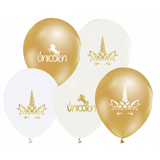 Unicorn Temalı Gold Balon 10 Adet