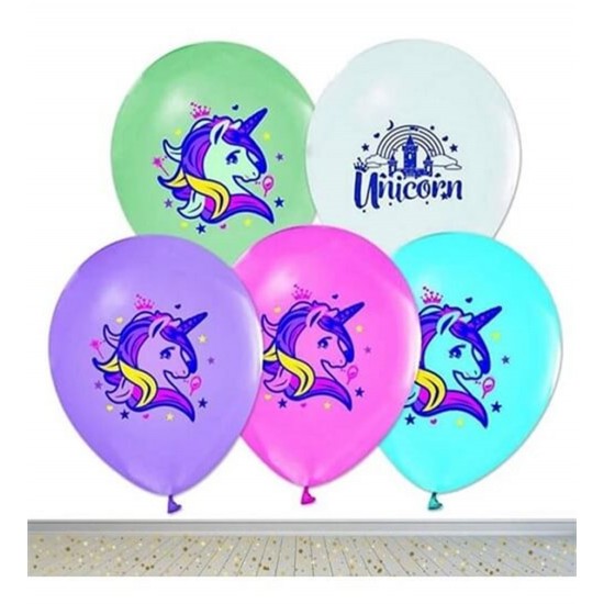 Unicorn Temalı Lisanslı Balon 10 Adet