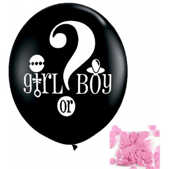 Cinsiyet Belirleme Balonu Pembe Konfetili Jumbo Boy