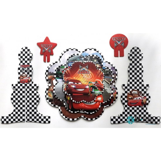 Disney Cars Temalı Karton Cupcake Kek Standı 3 Katlı