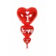 I Love You Dikey 3 Lü Kalp Folyo Balon 90Cm