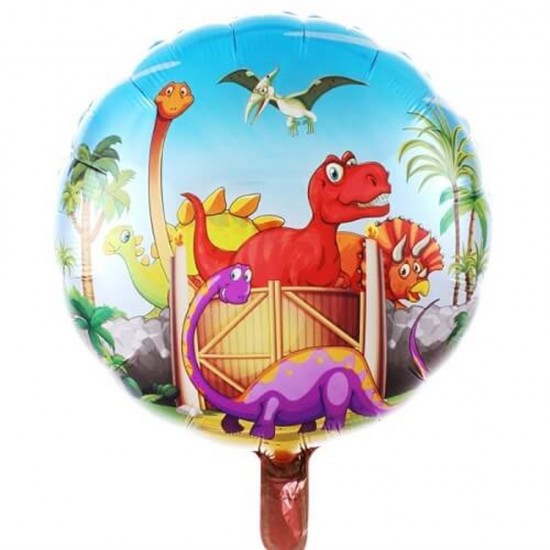 Dinazorlar Jurassic Yuvarlak Folyo Balon 45 Cm