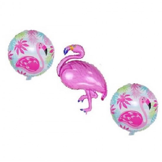 Flamingo Folyo Balon Pembe 3Lü Set 45Cm - 90Cm