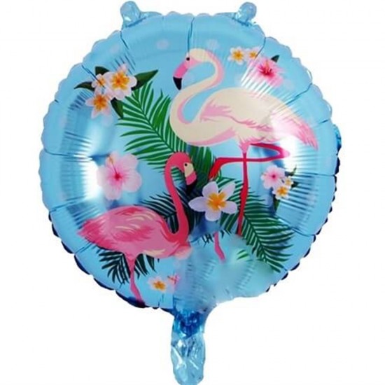 Flamingo Mavi Temalı Folyo Balon 45 Cm