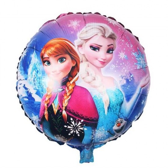 Frozen Elsa Yuvarlak Folyo Balon 45 Cm