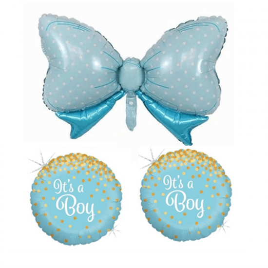 Its A Boy Fiyonk Folyo Balon 3Lü Set 45Cm - 70Cm