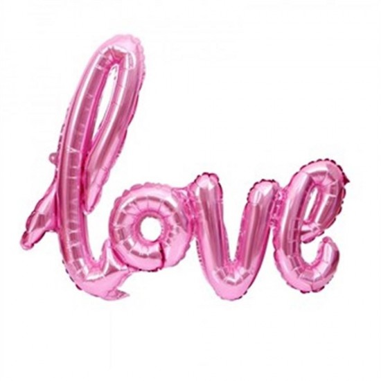 Love İmza Pembe Folyo Balon 100Cm