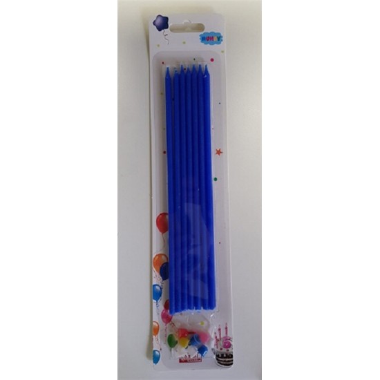 Çubuk Pasta Mumu Mavi 20 Cm 7 Adet