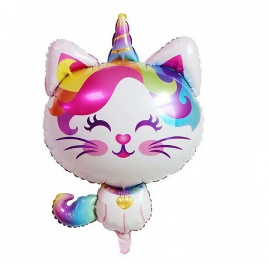 Unicorn Cat Temalı Folyo Balon 90 Cm