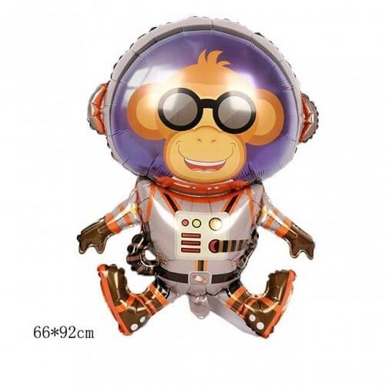 Uzay Temalı Astronot Monkey Folyo Balon 90 Cm