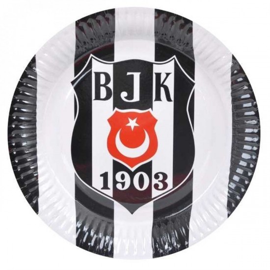 Beşiktaş Lisanslı Karton Tabak 23Cm 8 Adet