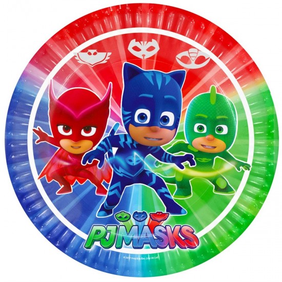 Pj Masks  Lisanslı Karton Tabak 23Cm 8 Adet