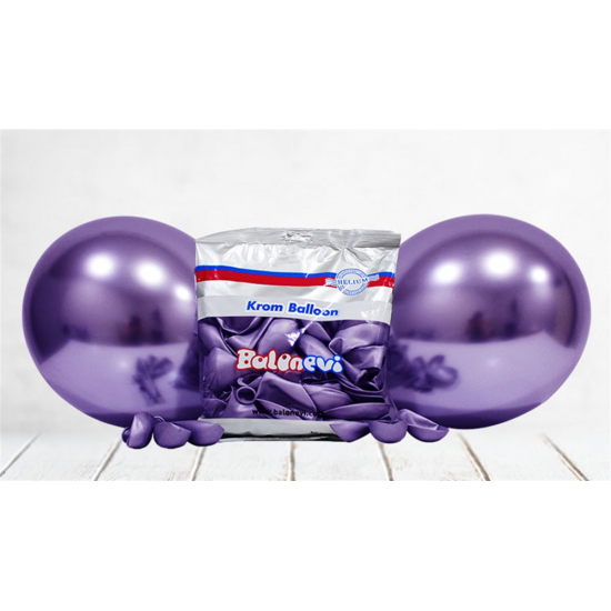 Krom Balon Mor 50 Adet