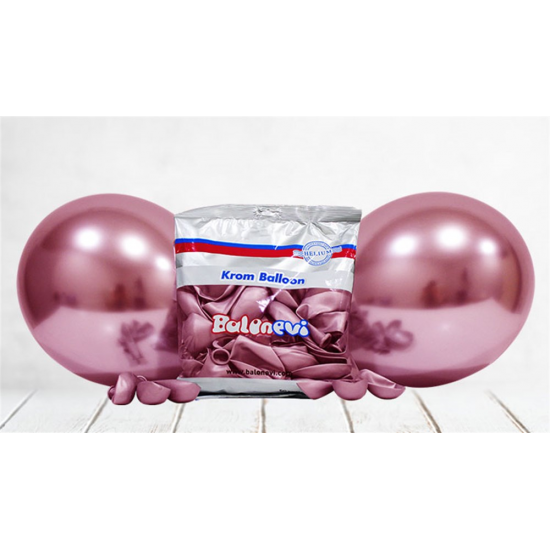 Krom Balon Pembe 50 Adet