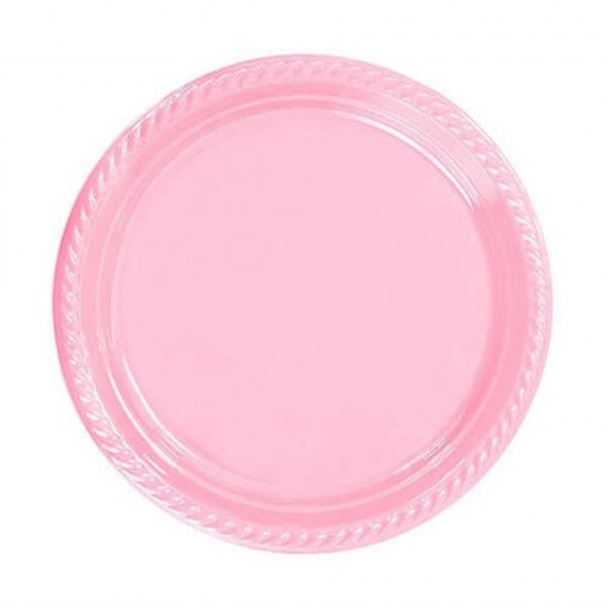 Pembe Plastik Tabak 22 Cm 25 Adet