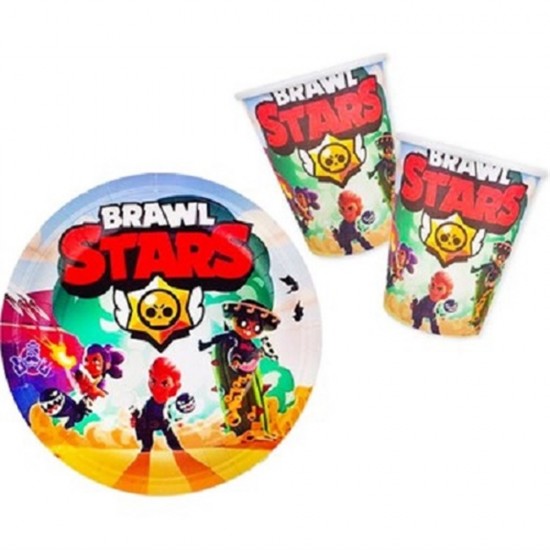 Brawl Stars Temalı Kullan At Tabak Bardak Set 8 Adet