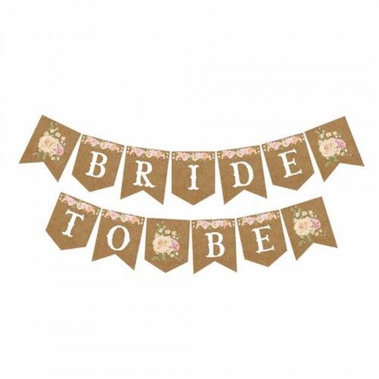 Bride To Be Baskılı Zigzag Banner Kağıt Süs