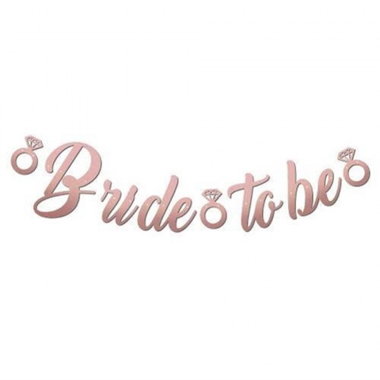 Bride To Be Kaligrafi Banner Rose Gold