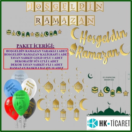 Hoşgeldin Ramazan Konsept Süsleme 6Lı Set 