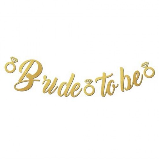 Bride To Be Kaligrafi Banner Gold