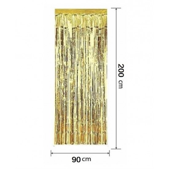 Metalize Arka Fon Kapı Perdesi 90X200cm Gold