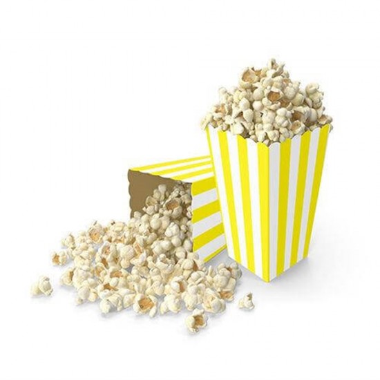 Mısır Kutusu Pop Corn Sarı Çizgili 8Li