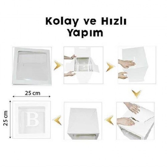 Şeffaf Kutu Beyaz 25Cm 10Lu