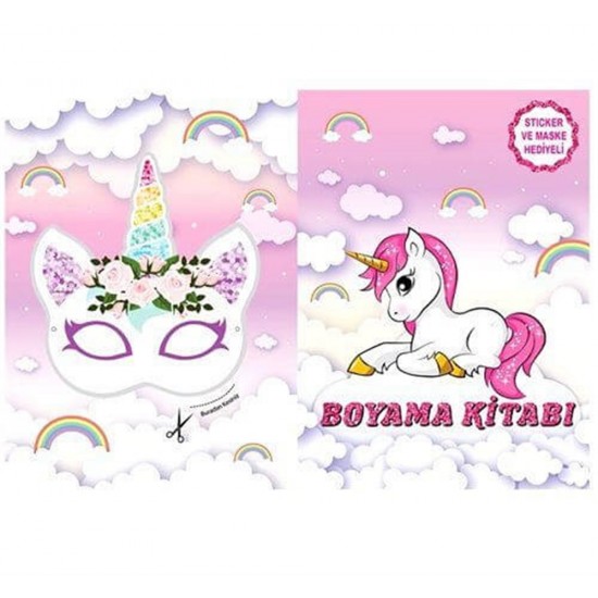 Unicorn Boyama Kitabı - Sticker Ve Maskeli