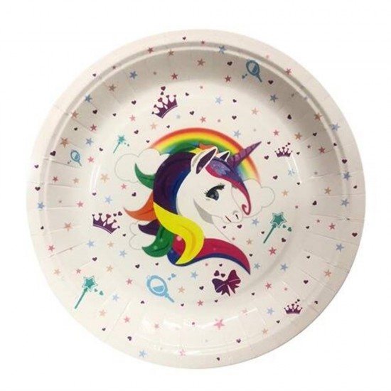 Unicorn Temalı Karton Tabak 23Cm 8 Adet